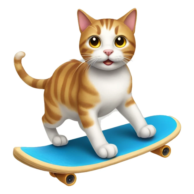 Cat riding a scate board sticker