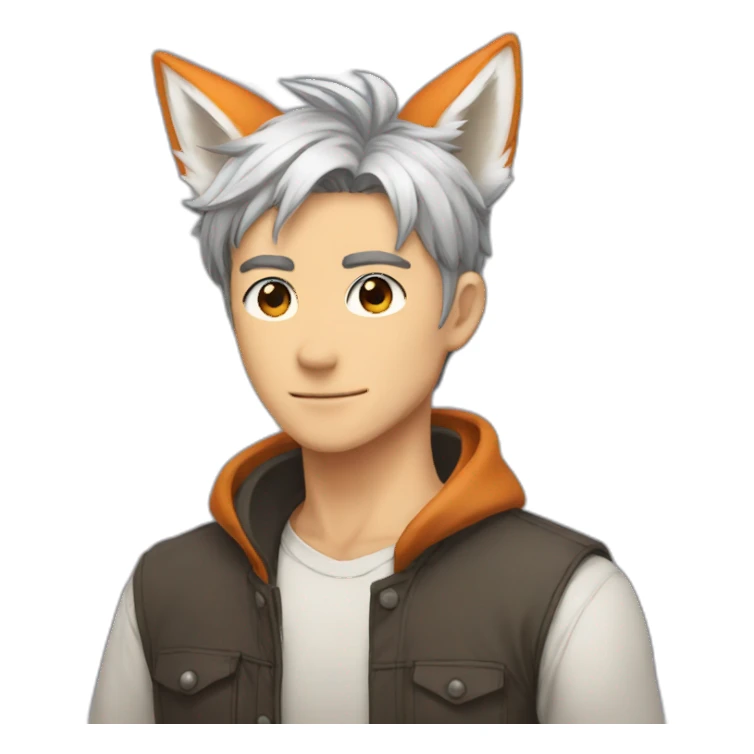 A anime man with fox ears sticker