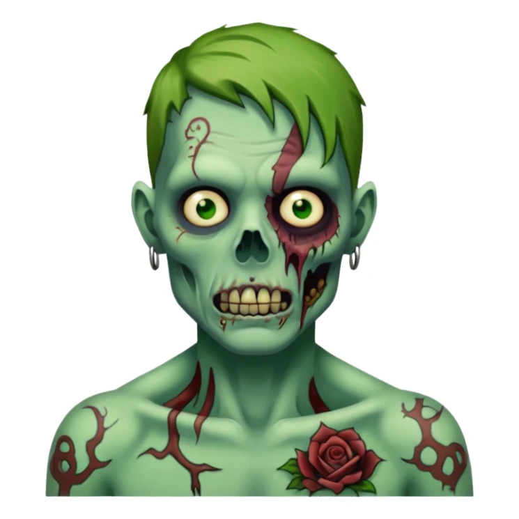 zombie with tattoos sticker