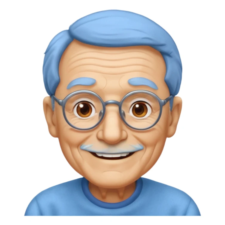 Blue skinned grandpa sticker