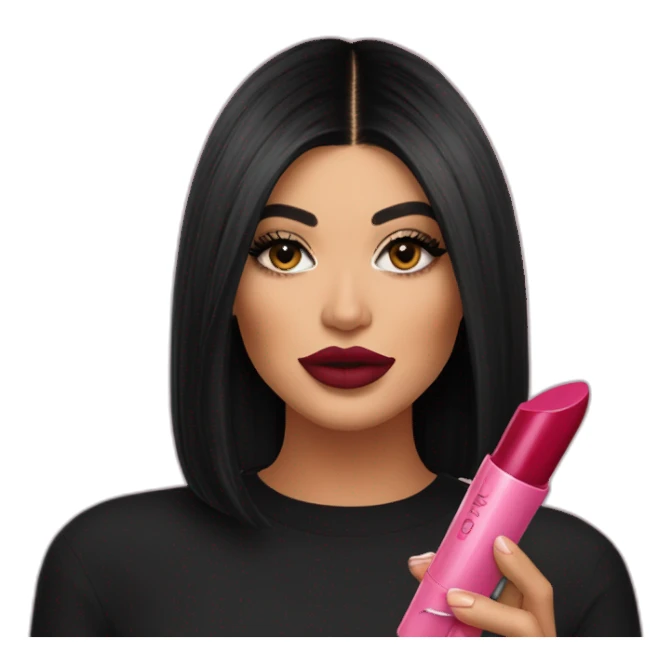 Kylie Jenner holding her lipstick sticker