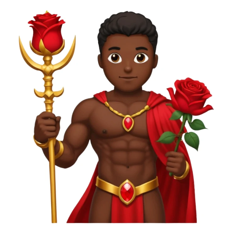 black god with flower, scepter sticker