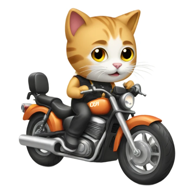 Cat with motorbike  sticker