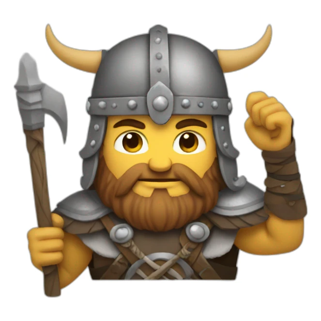 viking holding a head sticker