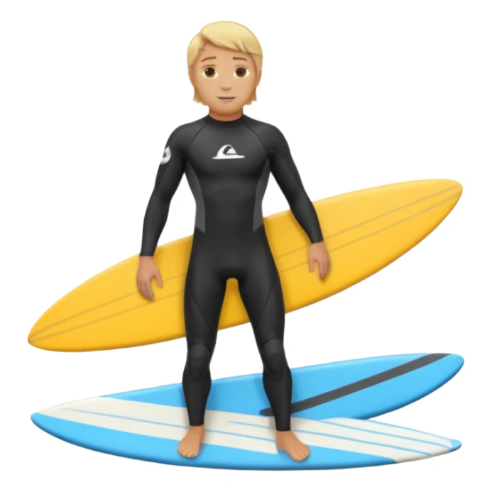 blonde haired white surfer with surfboard  sticker
