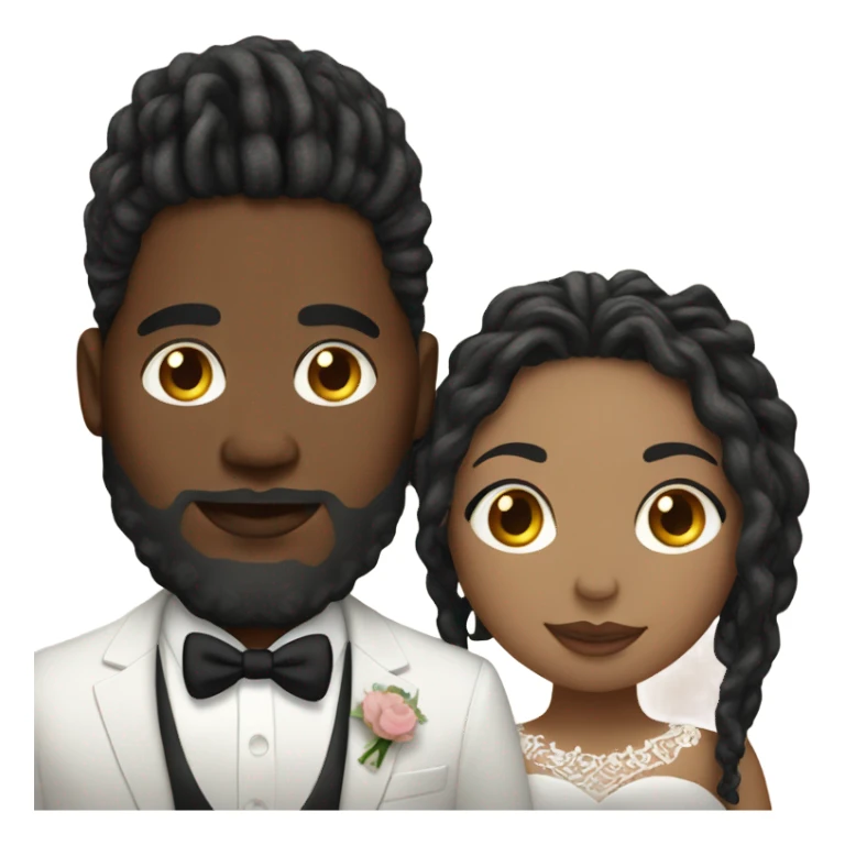 Plus size couple with locs wedding pale sticker