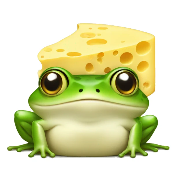 Frog with cheese on his head sticker