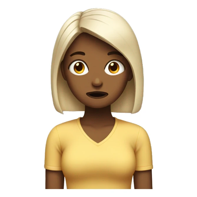 Girl with stress face sticker