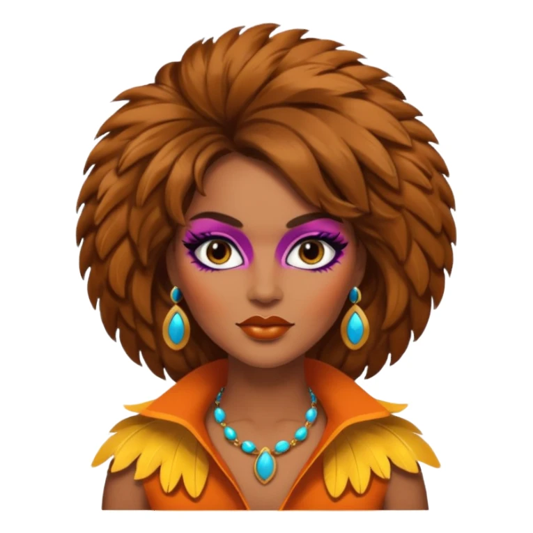 Retro 70s woman face sticker