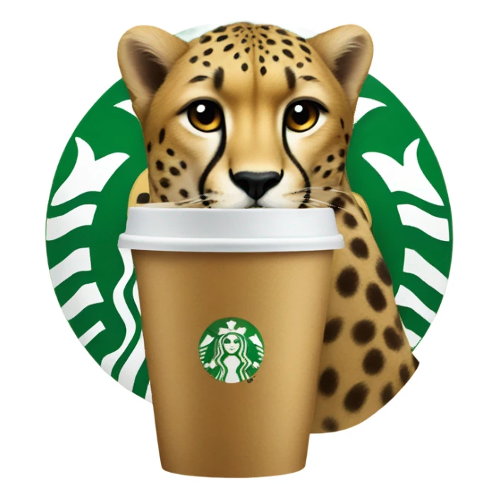cheetah with starbucks sticker
