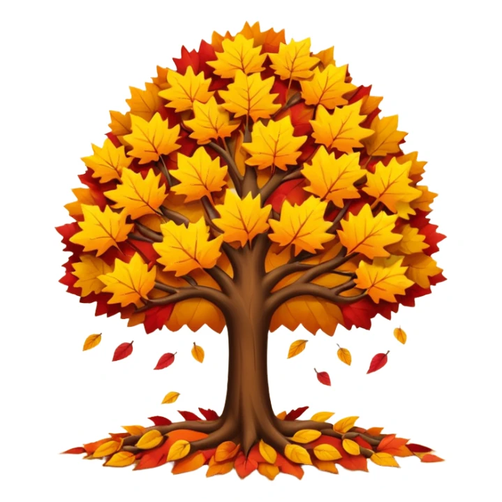 autumn tree with leaves falling  sticker