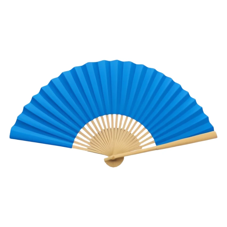blue paper hand fan sticker