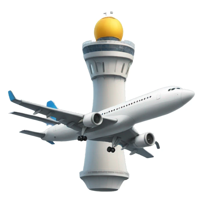 plane with tower sticker