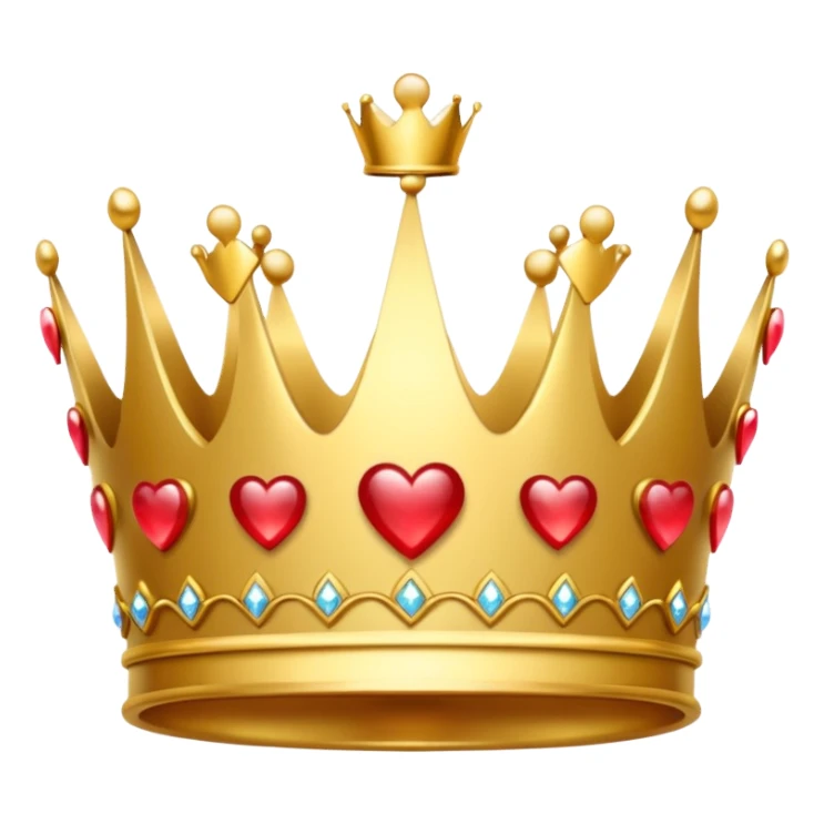 crown with sparkling hearts sticker