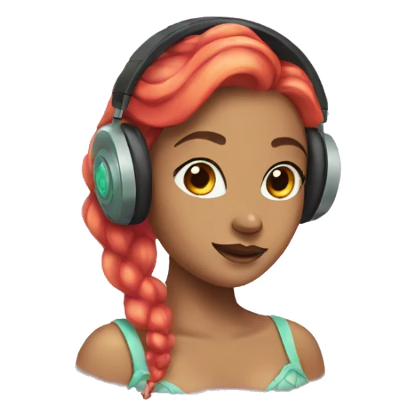 mermaid in headphones sticker