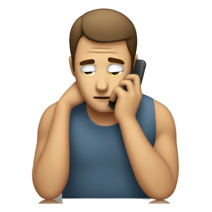 Depressed Guy Watching phone sticker