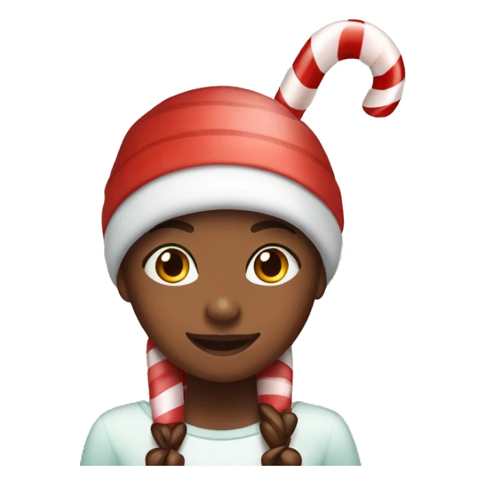Girl and candy cane sticker