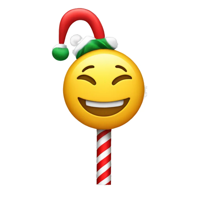 Happy face with Christmas pole sticker
