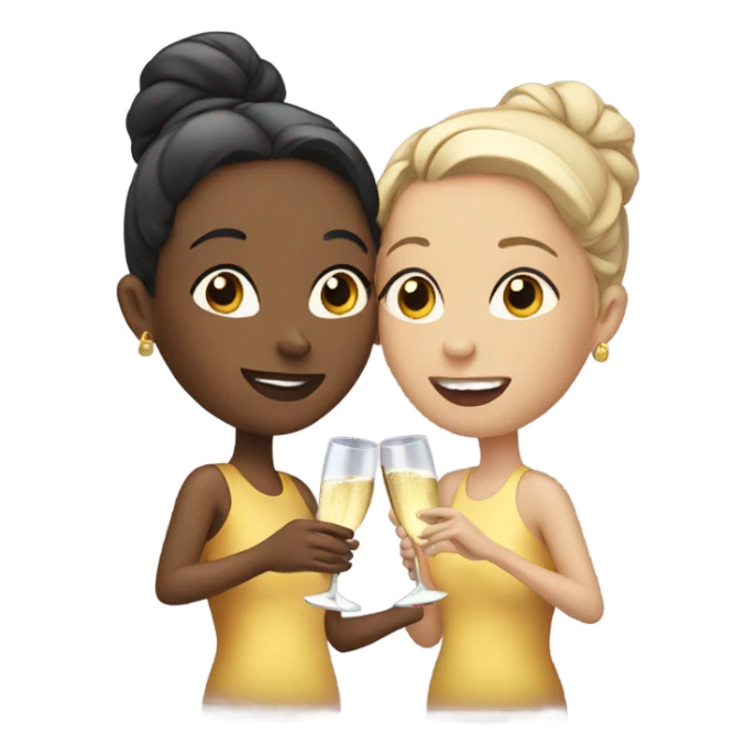 Two girls with champagne  sticker