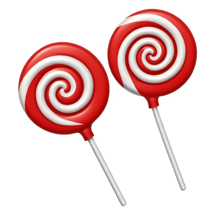 2 red round lollipops sticker