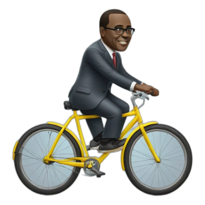 Macky sall sur un vélo sticker