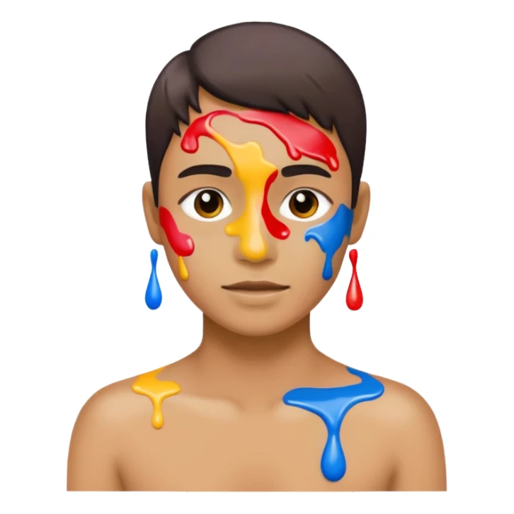 paint drop on face body sticker