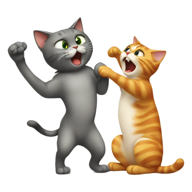 Cat slapping cat sticker