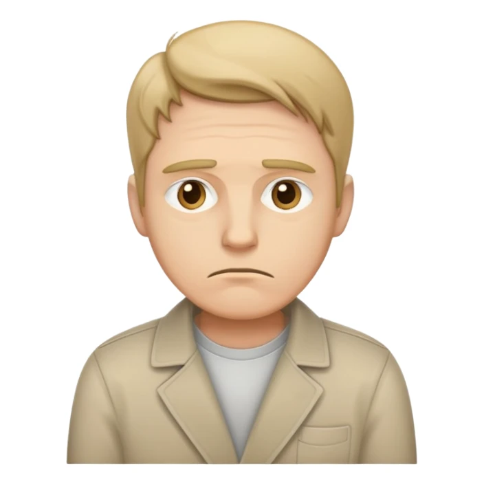 sad man with empty, turned-out pockets, neutral background sticker