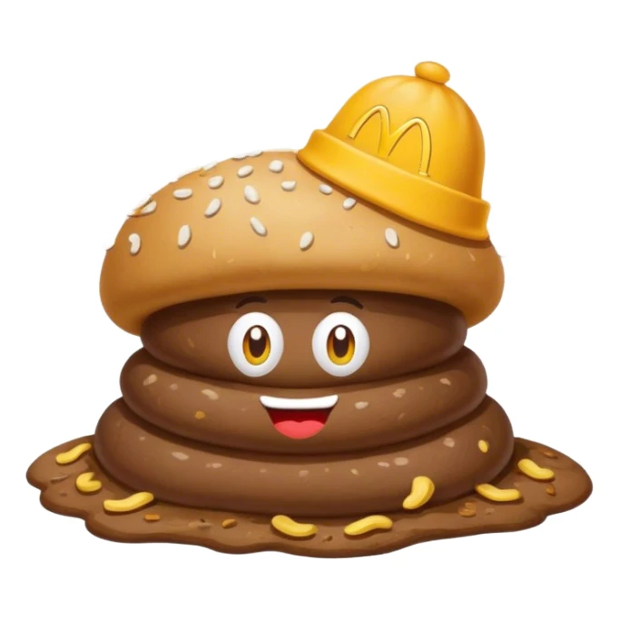 Pile of poop with a McDonald’s hat sticker
