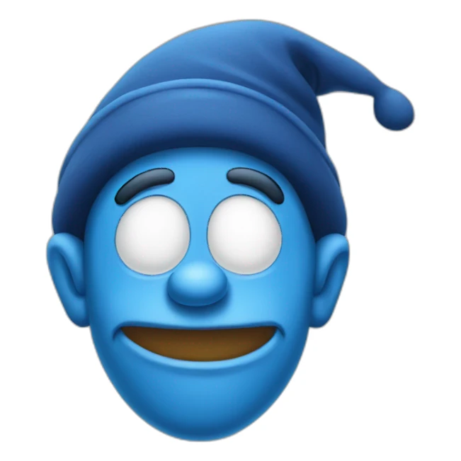 blue sleepy smurf sticker