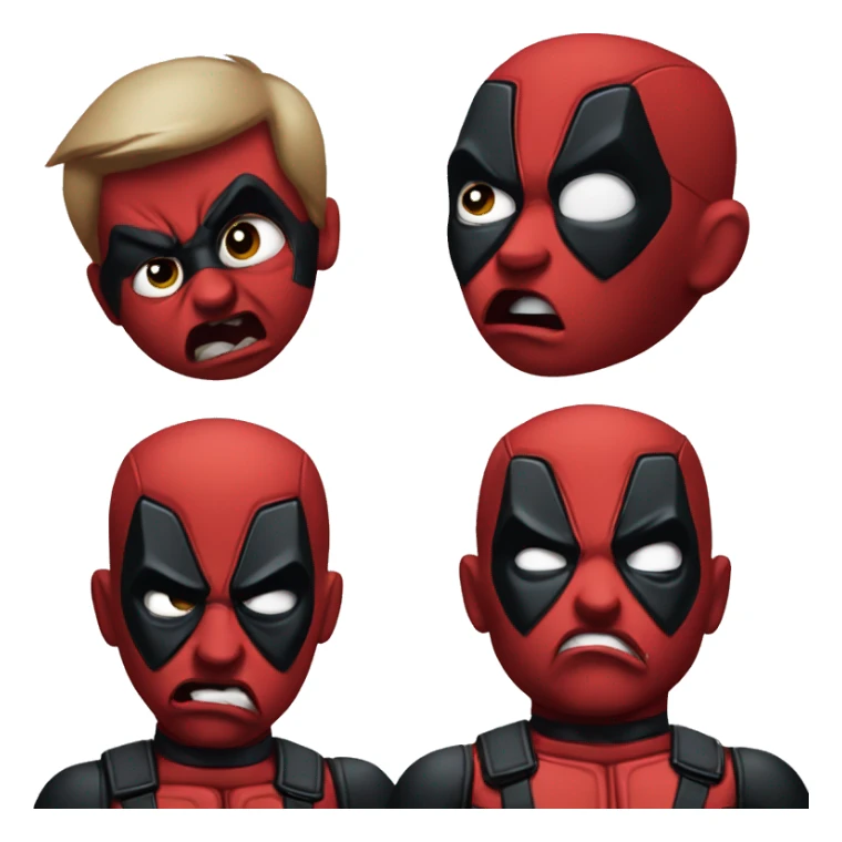 baby deadpool being mad sticker