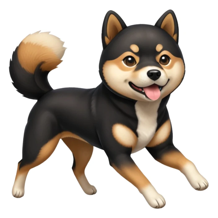 Running black Shiba Inu sticker