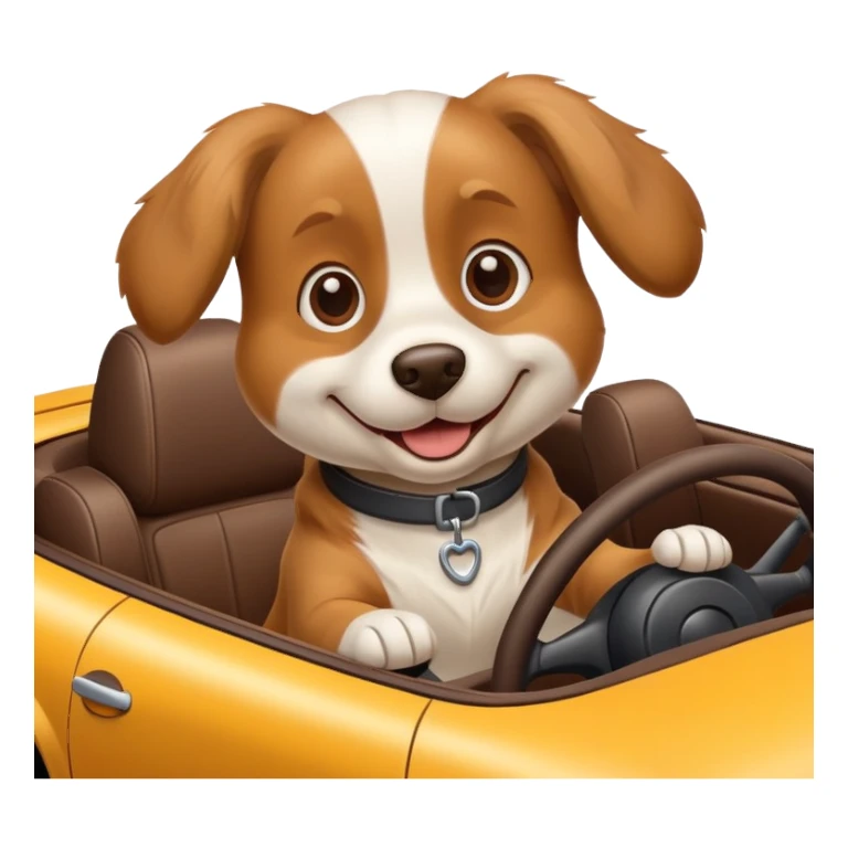 Dog driving car sticker