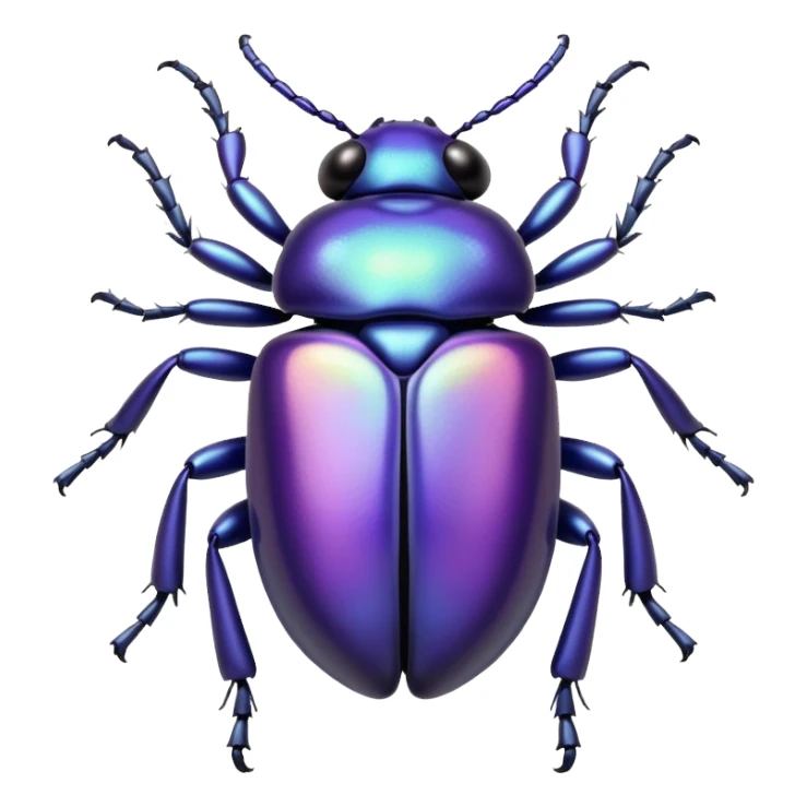 Cute purple beetle bug sticker