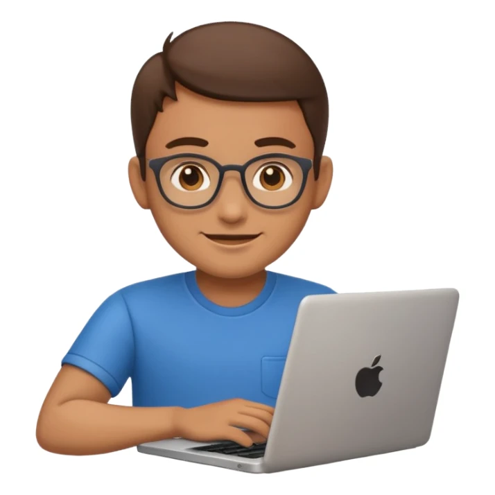 programmer emoji with laptop, thinking sticker