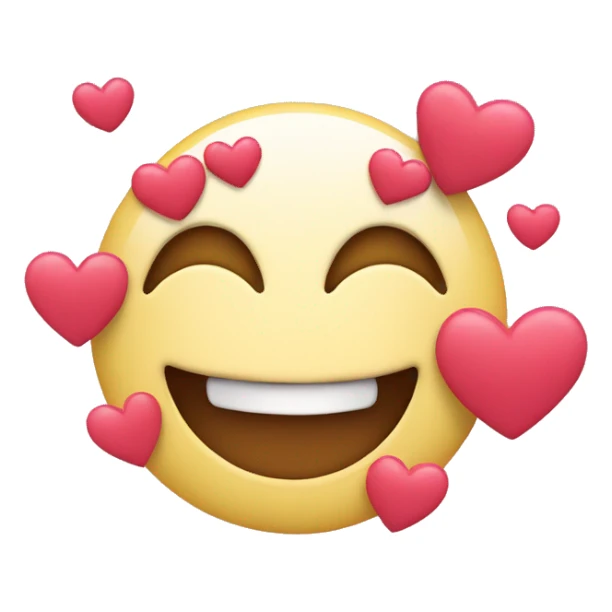  Happy face with hearts  sticker