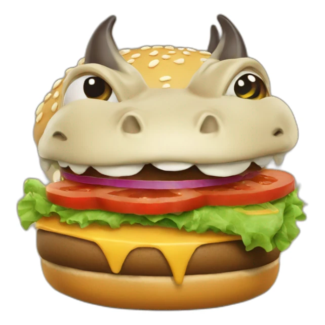 Dragon qui mange un burger sticker