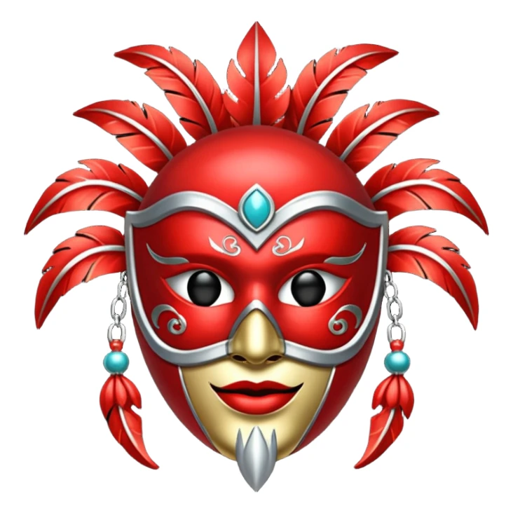 kırmızı karnaval maskesi sticker