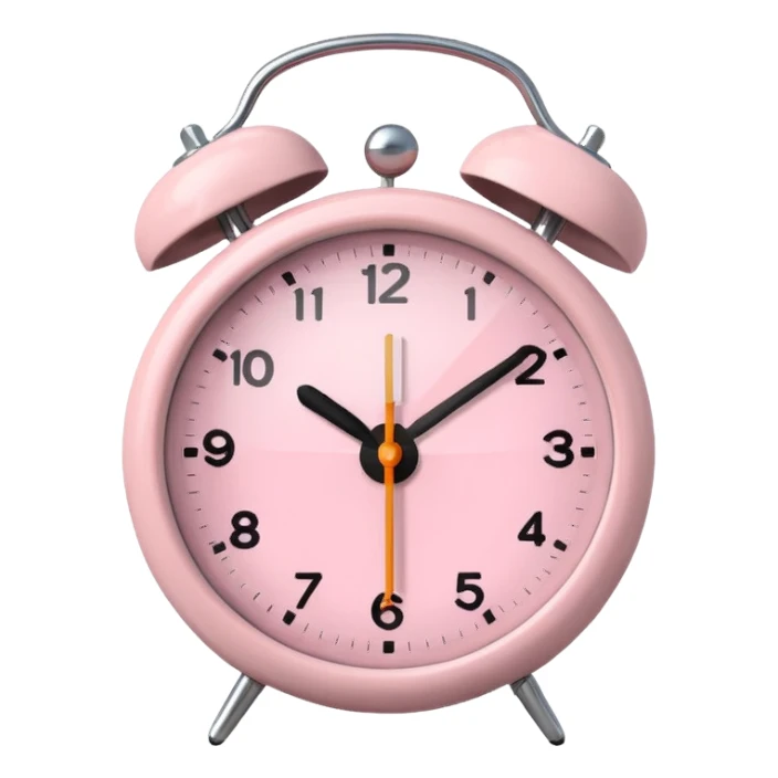 pale pink alarm clock sticker