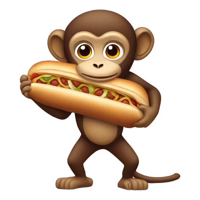Monkey with a meatball sub sticker