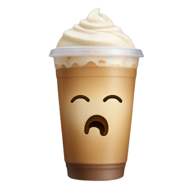 Small iced latte in a plastic cup with no face sticker