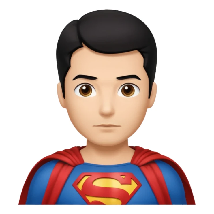 black haired man in superman clothes sticker