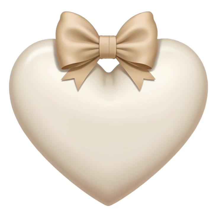 white heart with beige bow sticker