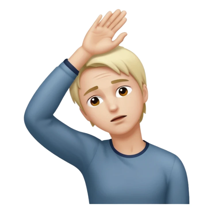 character with dramatic wrist on forehead fainting expressive pose sticker