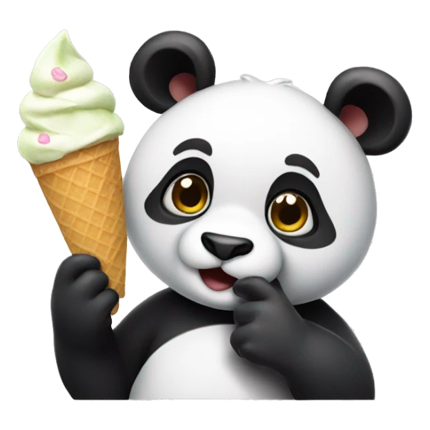 Panda eating ice cream sticker