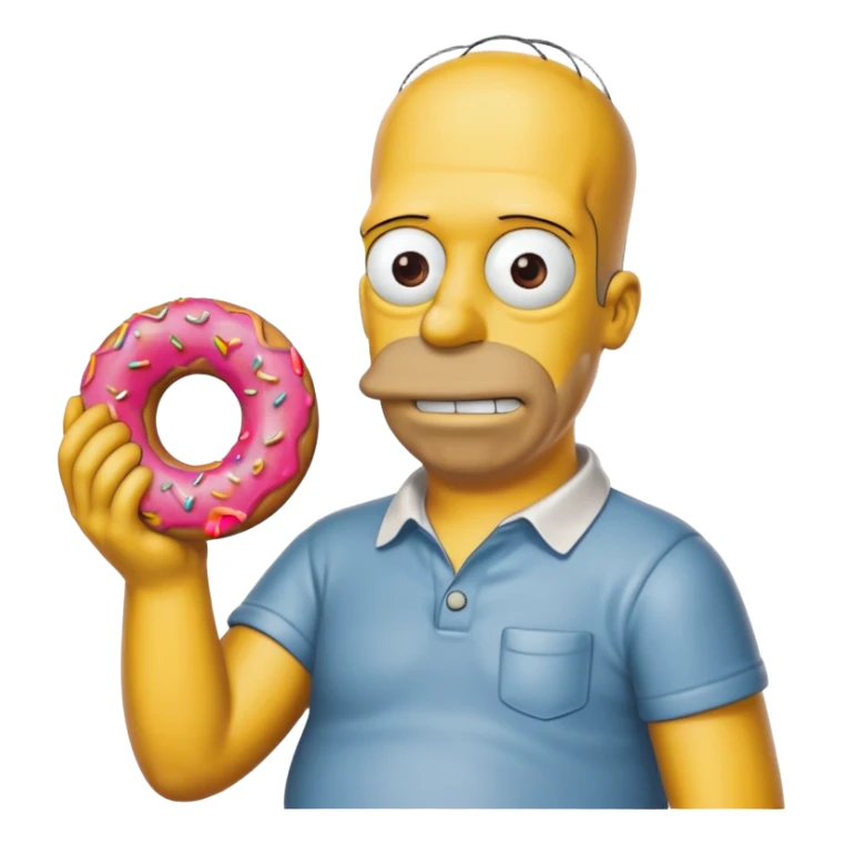 hommer simpson holding donut sticker