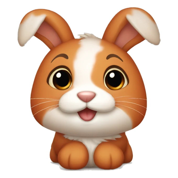 Cute orange and brown bunny  sticker