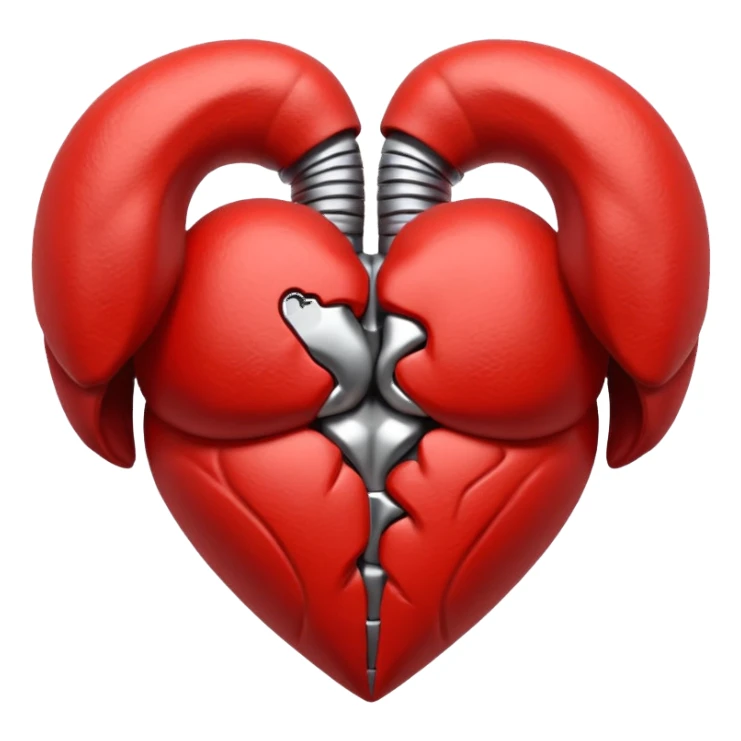 abstract muscle symbol inside a heart sticker