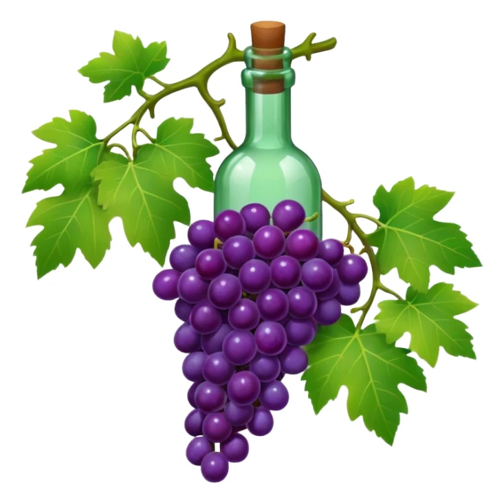 Grapes vine bottle sticker