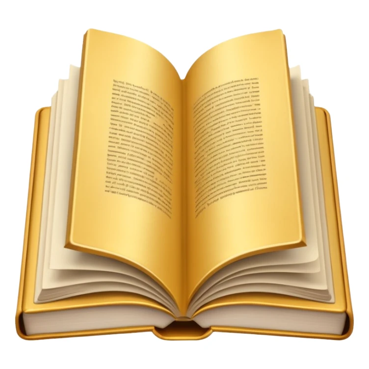 open book with completely empty, golden pages sticker